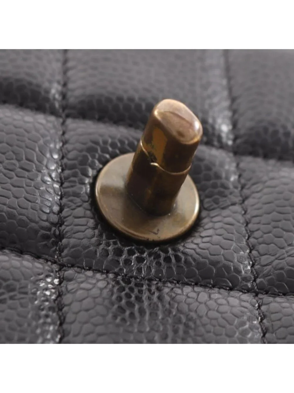 Chanel Shoulder Bag Quilted Single Flap Plastic Chain Black Caviar